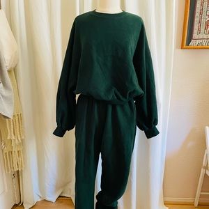Storets Brushed Sweatshirt and Jogger in style Lexi | Deep Forest Green Size M/L